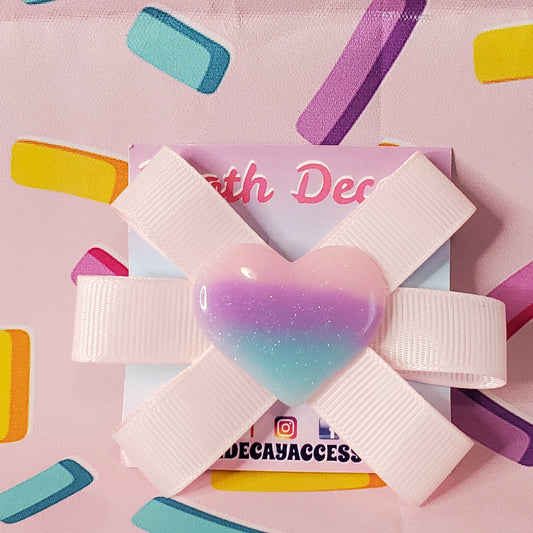 Ribbon Heart Hairclip