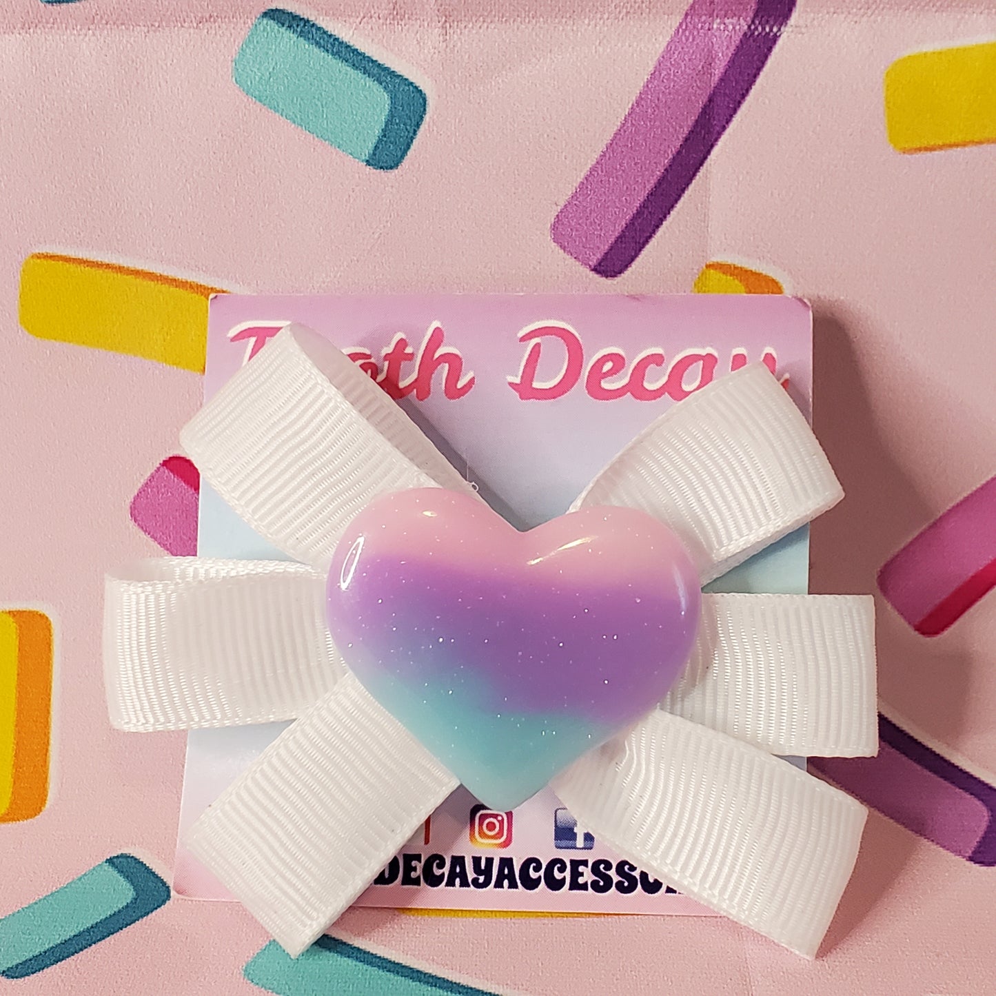 Ribbon Heart Hairclip