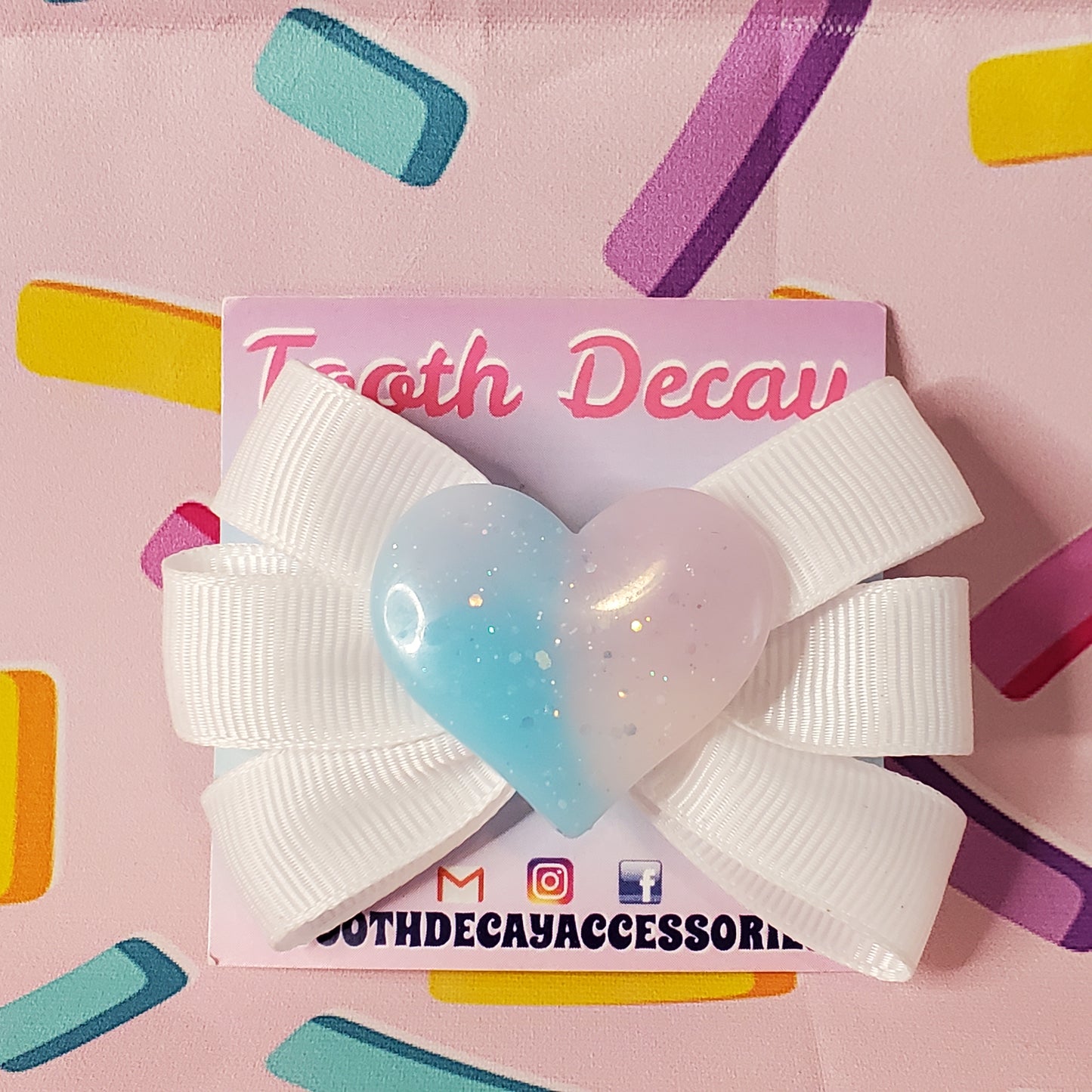 Ribbon Heart Hairclip