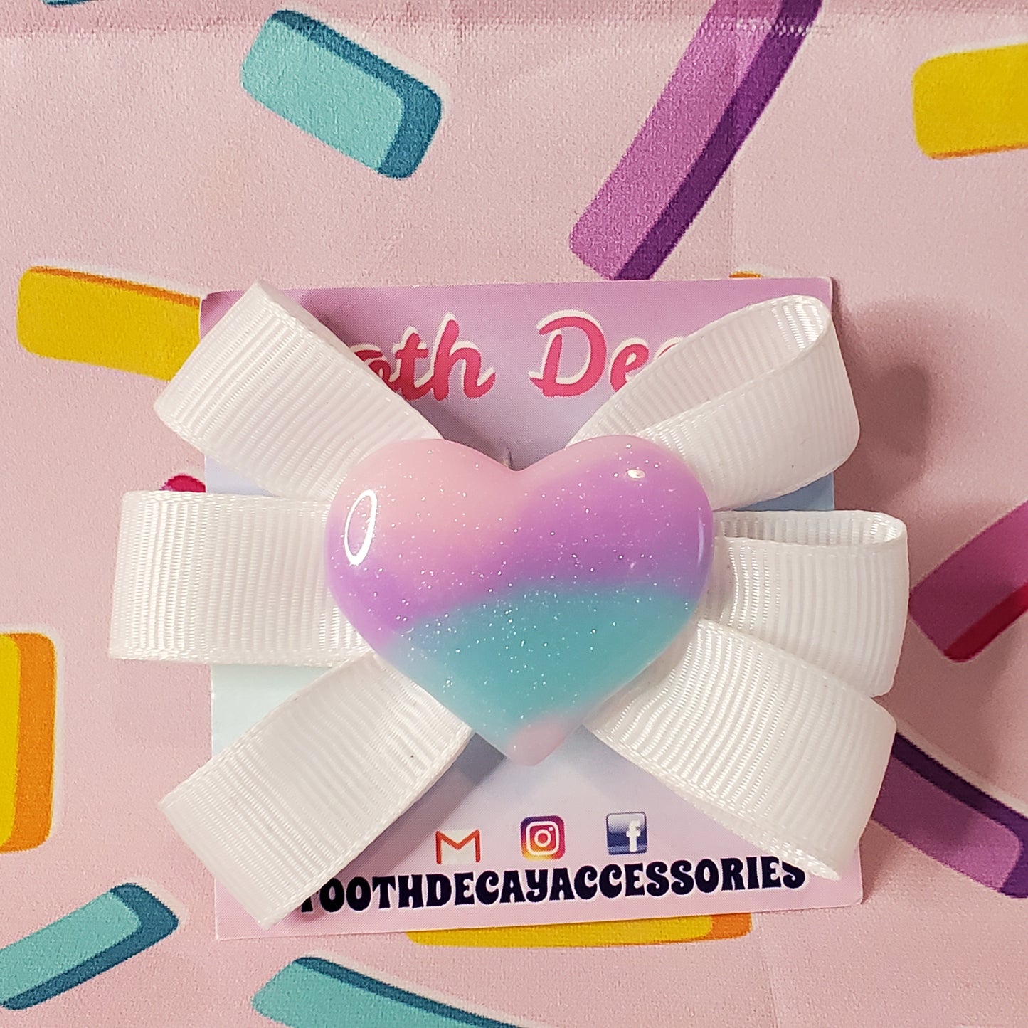 Ribbon Heart Hairclip