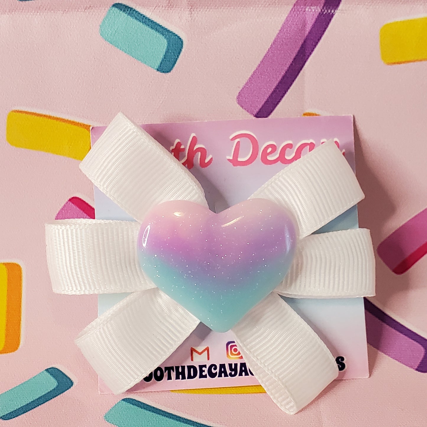 Ribbon Heart Hairclip