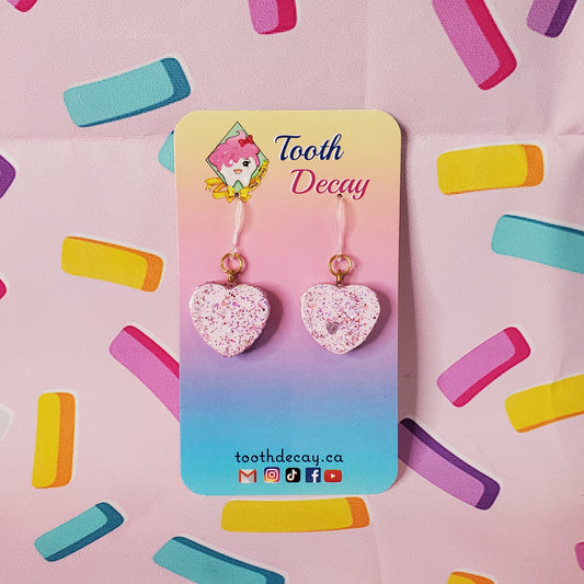 Lavender Heart Dangle Earrings