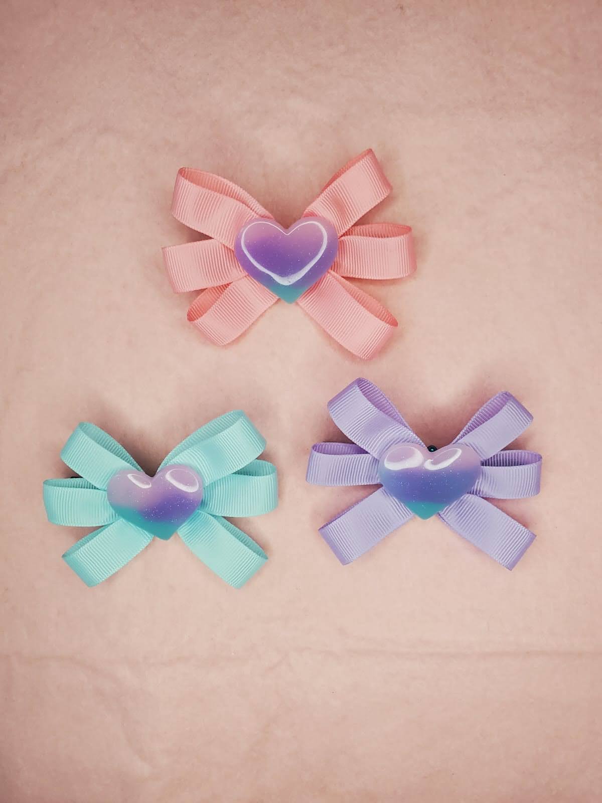 Ribbon Heart Hair Clip