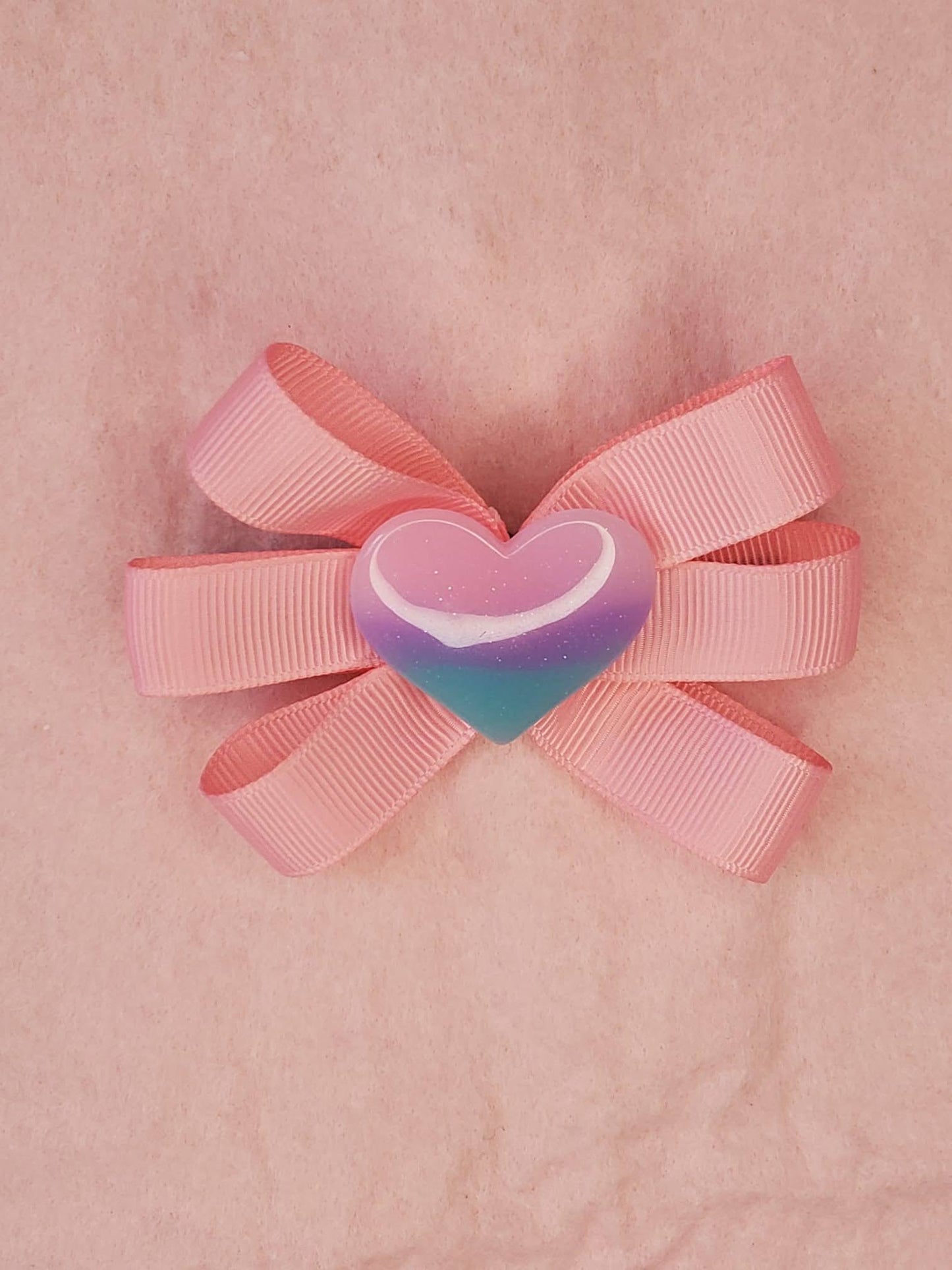Ribbon Heart Hair Clip
