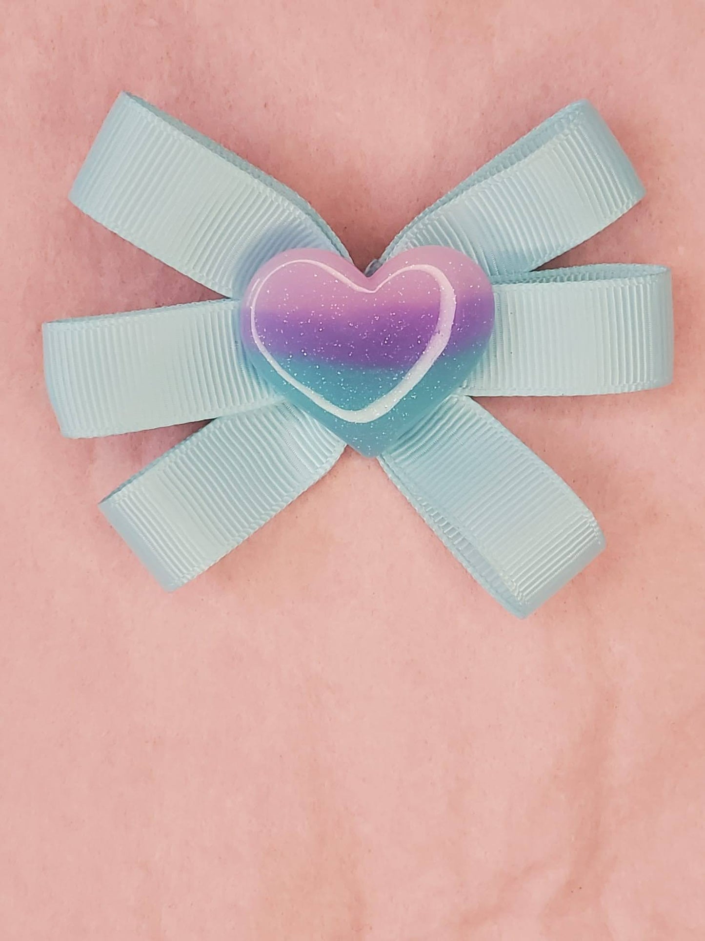 Ribbon Heart Hair Clip